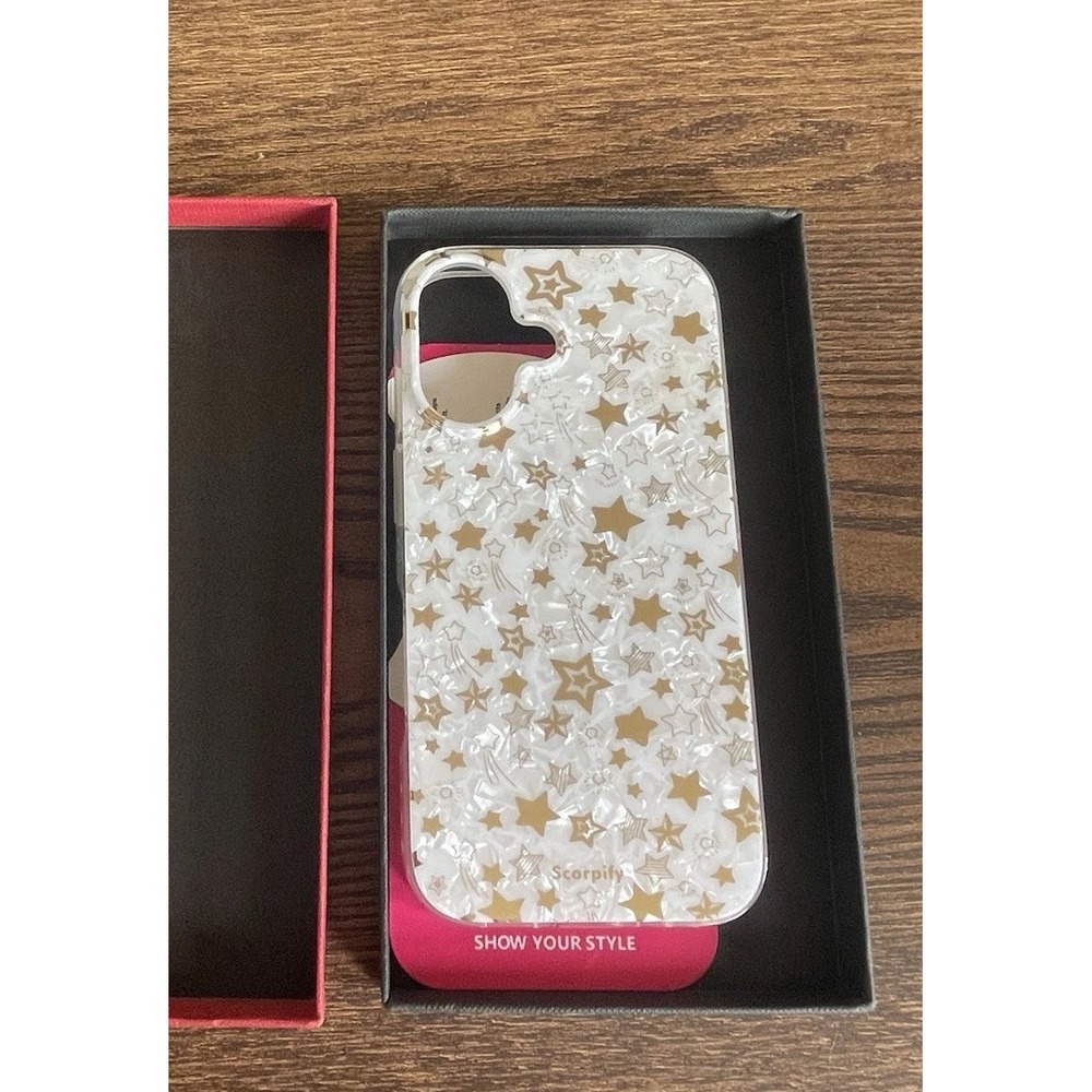 Scorpify Shining Pearl Star Mag Safe Phone Case For iPhone 16 Plus New White